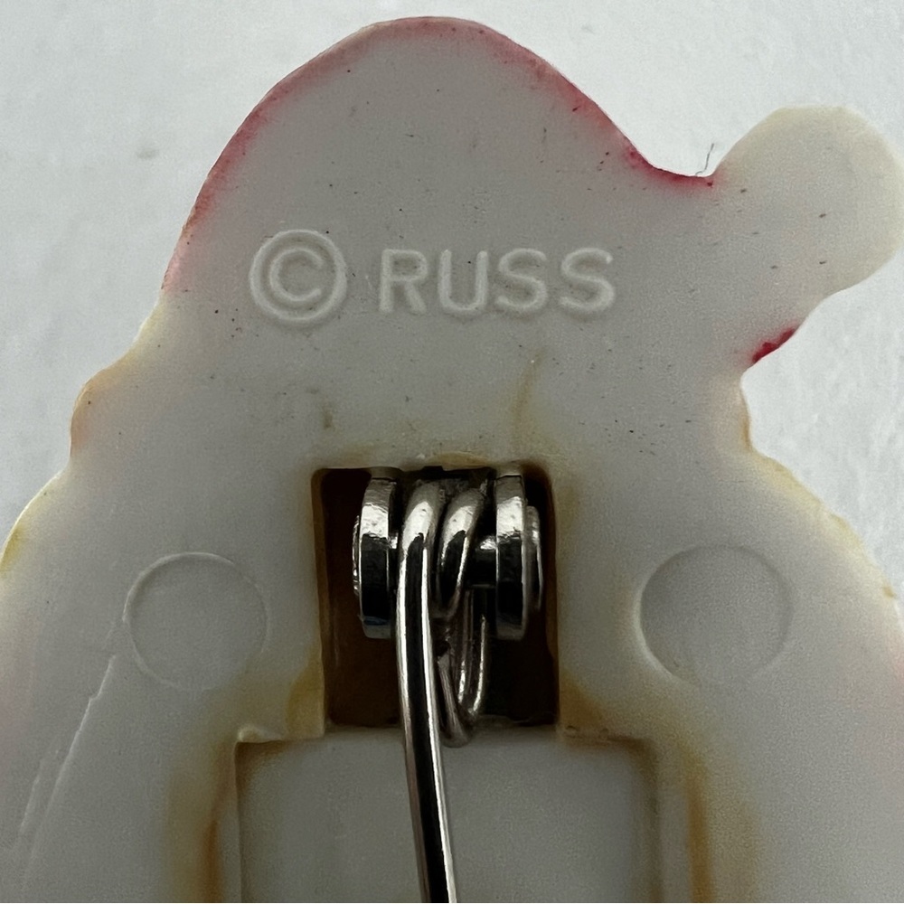 Vtg. RUSS Santa Brooch - Picture 3 of 8
